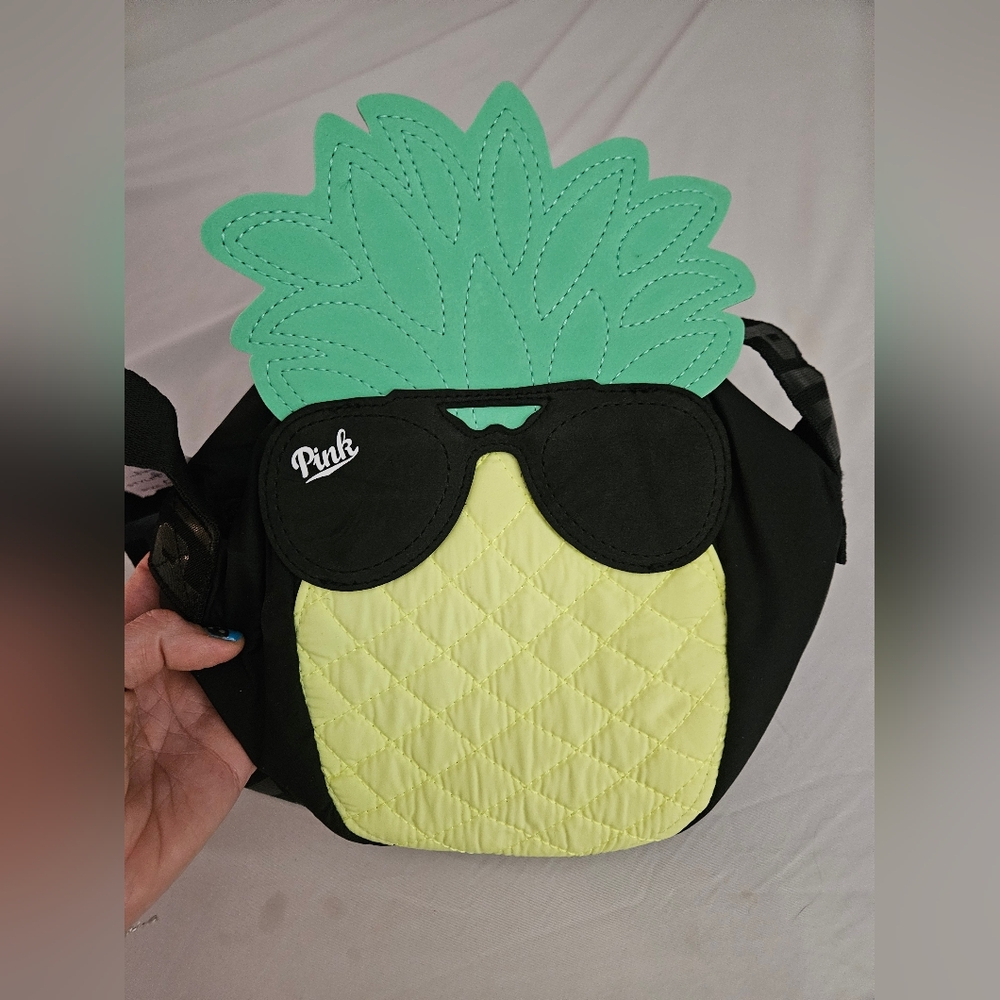 PINK Victoria's Secret Pineapple Crossbody Bag in Black, Yellow, Green
